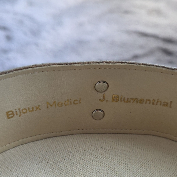 VTG Two-tone mixed-metal leather stud belt by Bijoux Medici signed J.Blumenthal main image 10